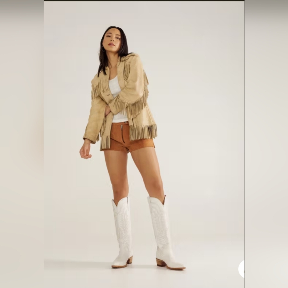 Tecovas White Embroidered Knee-High Leather Cowboy Boots - Picture 2 of 11